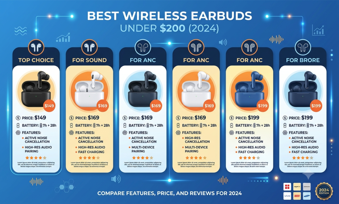best wireless earbuds under 200 dollars 2024