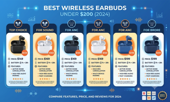 best wireless earbuds under 200 dollars 2024